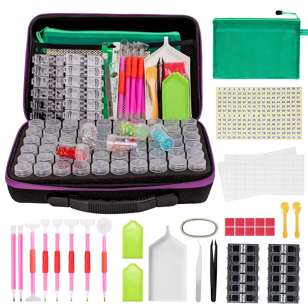 5D Hobby Diamond Inlaid Embroidery Accessories 142 Pieces of Painting Storage Box Cross Stitch Beads | Дом и сад
