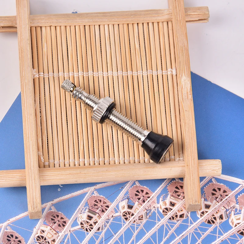 1pc Bicycle Tubeless Tire Presta Valve Alloy Stem Brass Core For Mountain Road Bikes Cap& Tool