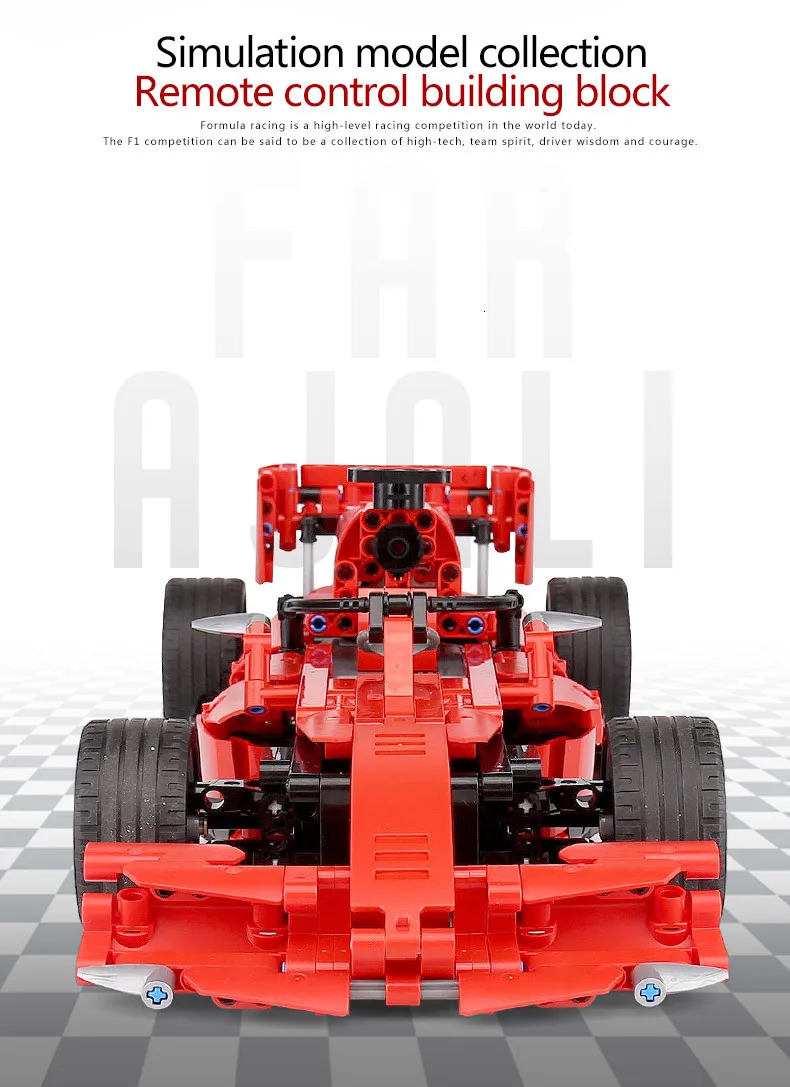 RC Technic DIY MOC 2,4 GHz эксклюзивный гонщик F1 формула гоночный автомобиль строительные блоки Модель Кирпичи Классические детские игрушки подарок