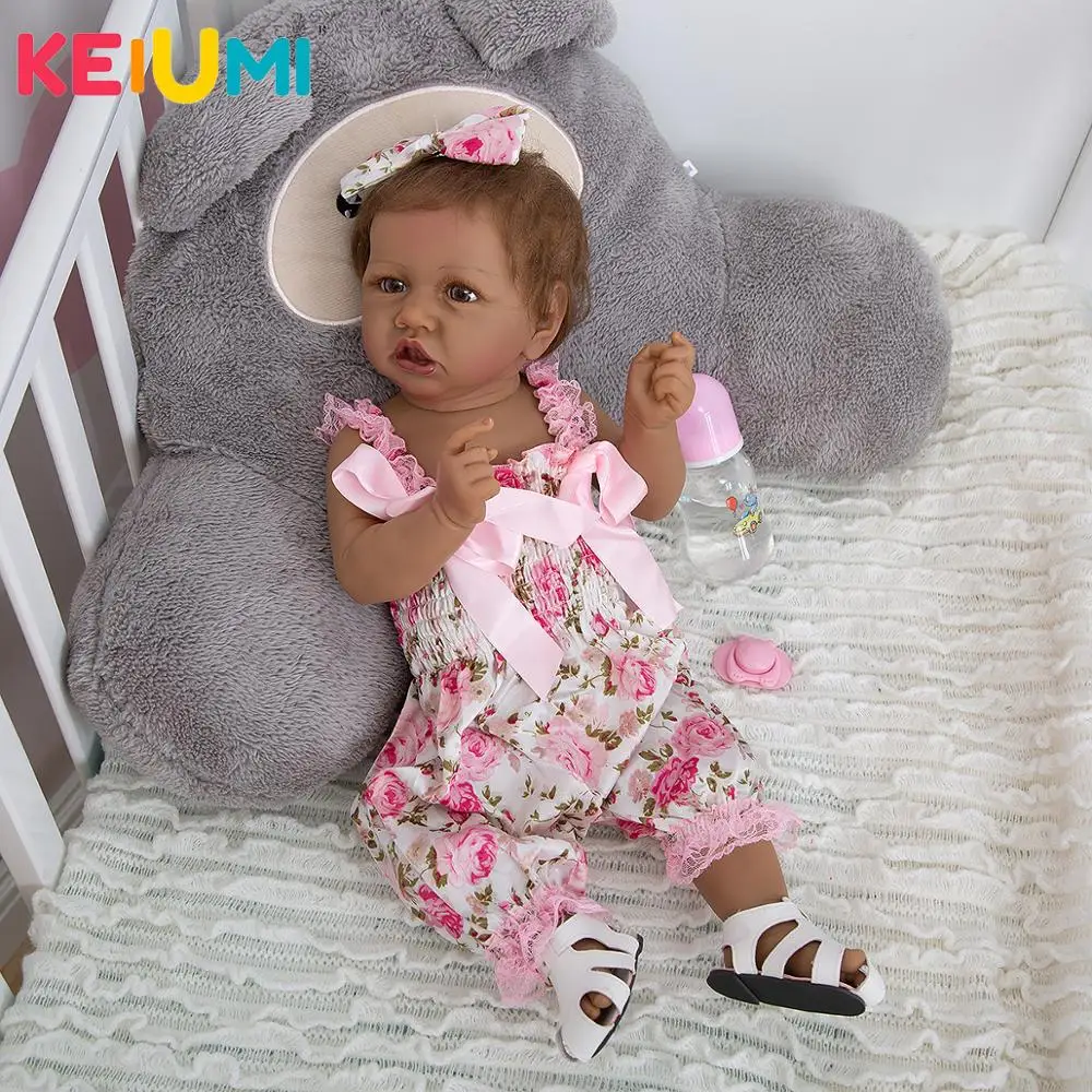 

KEIUMI 23 Inch Reborn Dolls Full Silicone Body Realistic Beautiful Baby Doll Toy For Girl Kids Birthday Chirldren's Day Gifts