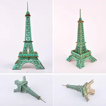 

4Pcs Wooden Kids DIY 3D Eiffel Iron Tower Assembly Model Puzzle Toy Desk Decor