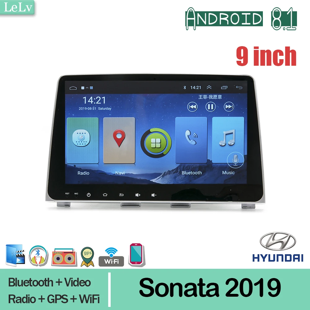 

lelv car screen android 8.1 for HYUNDAI SONATA 2018 2019 radio cd player hdmi headrest car monitor WiFi Bluetooth
