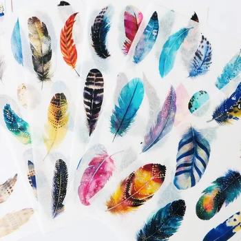 

1 Sheet /Pack Dream Feathers Washi Paper Stickers DIY Decorative Stickers