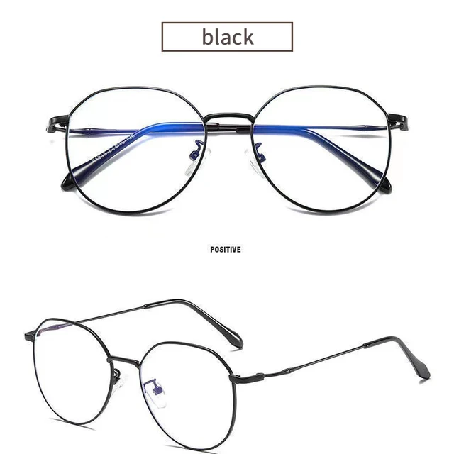 Metal Round Anti Blue Light Glasses Women Men Classic Square Eyeglasses Frames Transparent Computer Glasses Oculos Feminino black