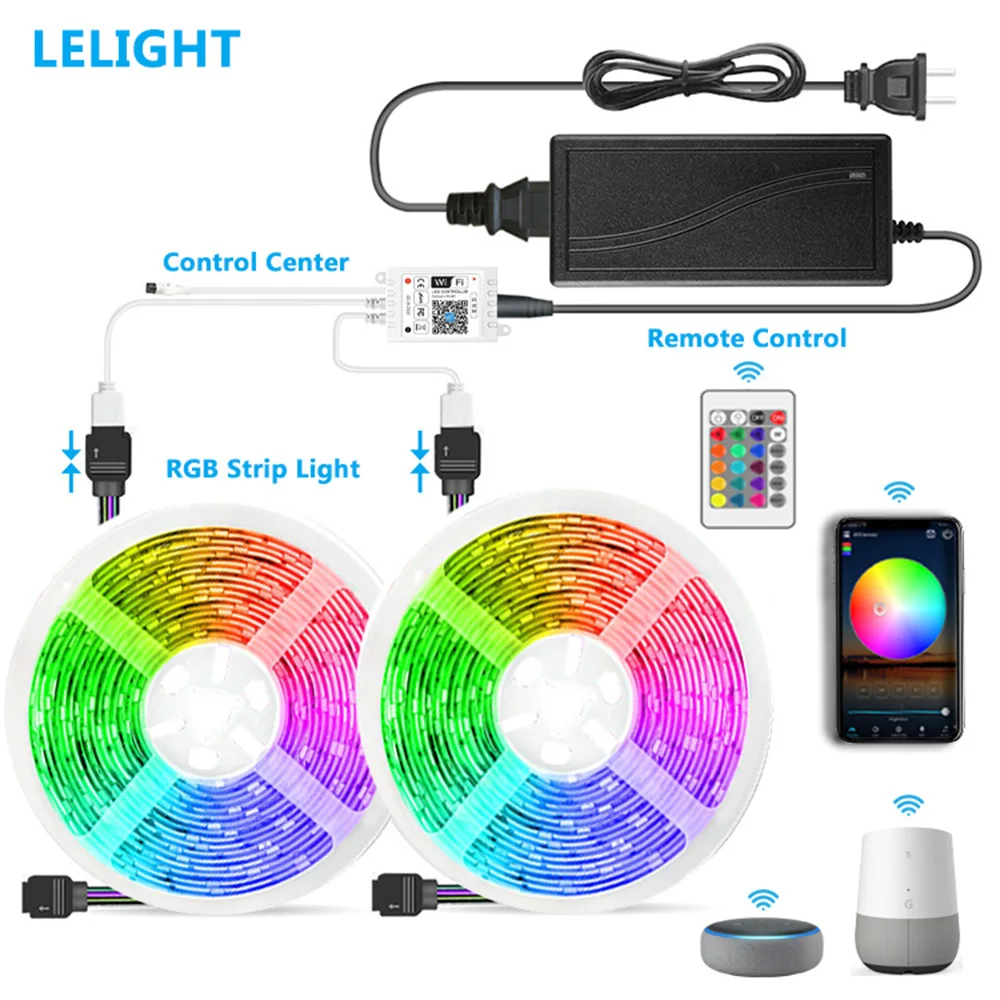 Умная Светодиодная лента RGB Wi Fi 12 В водонепроницаемая подсветка Fi/голос/ИК