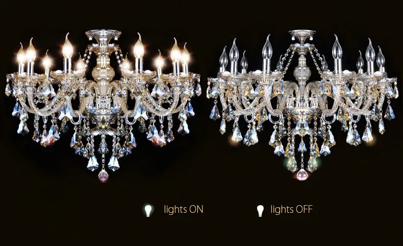 Современная хрустальная люстра, украшение для гостиной, хрустальная лампа, многоцветная люстра 6 & 8 & 10 & 15 & 18 Внутреннее освещение