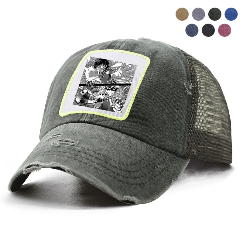 Японская аниме My Hero academic Deku Bakugou Кепка Хлопковая мужская бейсболка Snapback шляпа