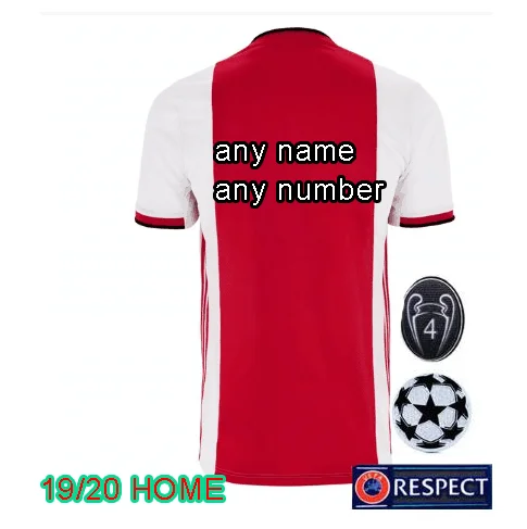 19 20 Ajaxe jersey на дом, футбольная рубашка DE JONG DE LIGT VAN DE BEEK NERES HUNTELAAR Ajaxes TADIC ZIYECH, футбольные рубашки - Цвет: shirt