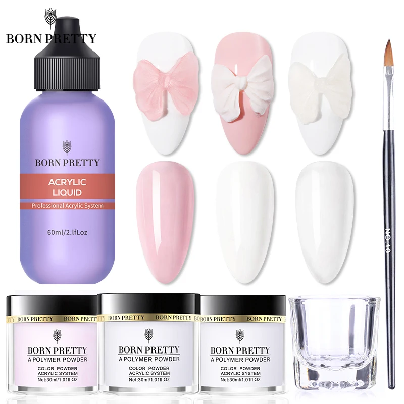 Born Pretty Acrylic Powder And Liquid Set Acrylic Pink White Clear