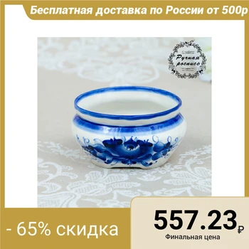 

Soup bowl, gzhel, porcelain, by Okulova, 6x11 cm 4177746