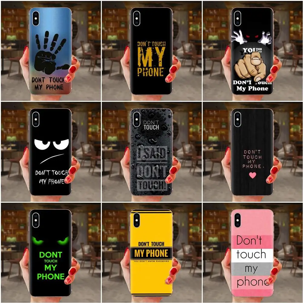 ТПУ Модный не надписью Don't Touch My Phone (не трогай мой для Galaxy Alpha Note 10 Pro A10 A20 A20E A30 A40 A50