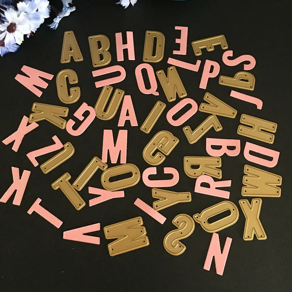 L-Sunday Crafts Die Cuts 26Pcs English Letters Cutting Dies Stencils Scrapbooking Embossing Paper Cardmaking Crafts