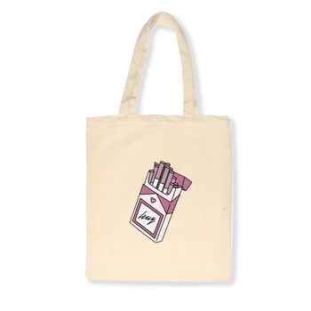 

Women Canvas Bags Shopping Eco Reusable Foldable Shoulder Bag Tote Bag Casual Bags School Travel Fresh Ovely Food Shopping