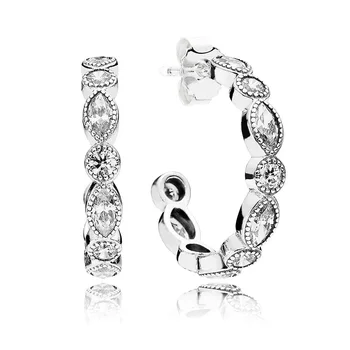 

Baofu's New 925 Sterling Silver Ear Studs Shine Pavé Oval And Round European Aboriginal Earrings Ladies Gift High Jewelry