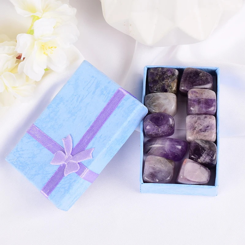 10 Pcs /Set Natural Tumbled Stone 15-20mm Mix Rock And Quartz Rose Bead Chakra Healing Crystal Irregular Polishing Amethyst Home