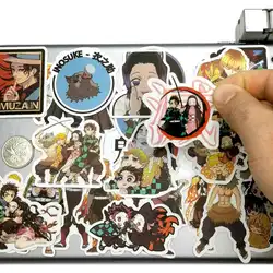 Autocollants de dessin animé japonais Demon Slayer, étiquette Scrapbook, dessin animé drôle, papeterie pour téléphone portable, bagages, guitare, Skateboard, voiture, 50 pièces 