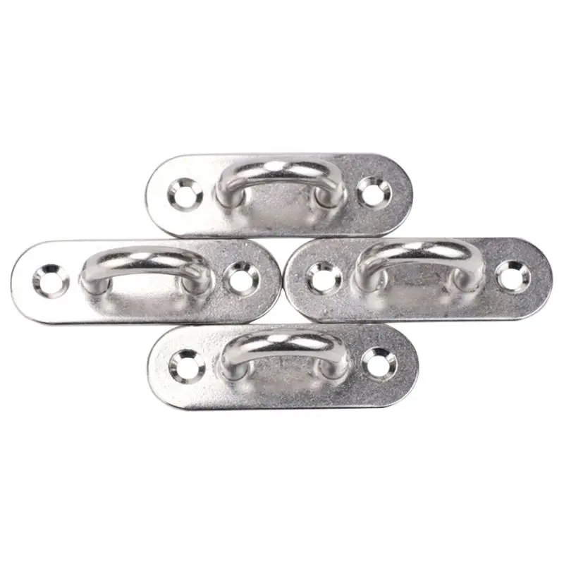 Details about   6pcs 5mm Stainless Steel Oblong Pad Eye Plate Eye Hook Staple for Boat Marine 