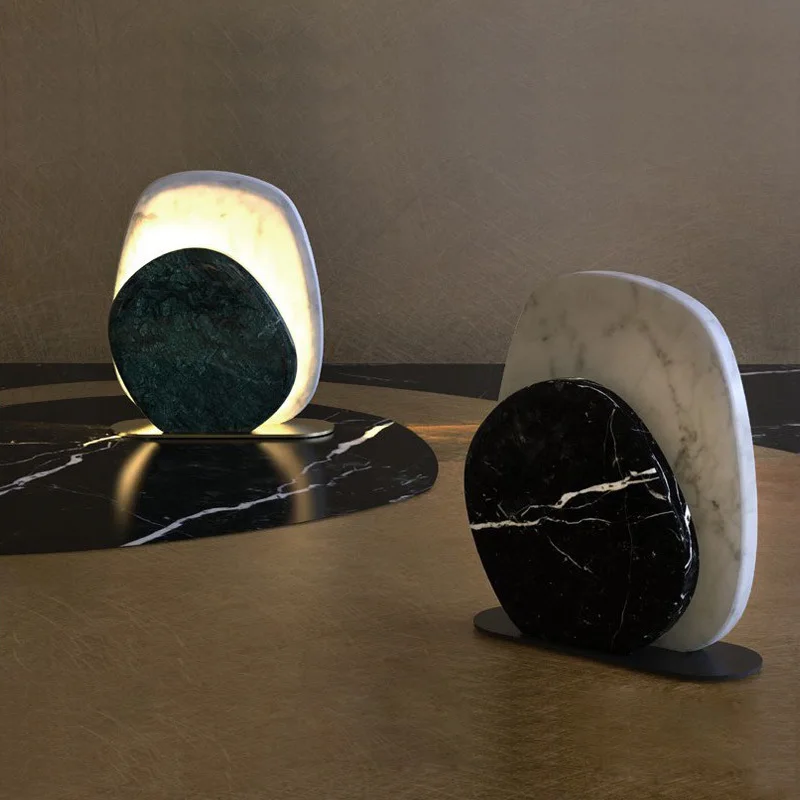 

Northern Europe Post Modern Marble Desk Lamp Designer Concise Originality A Living Room Bedroom Bedside Arts Desk Lamp