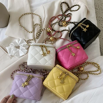 

Mini Chain Cross Body Bags PU Leather Square Box Shoulder Handbags for Women 2020 Trend Fashion Designer Branded Lady's Hand Bag