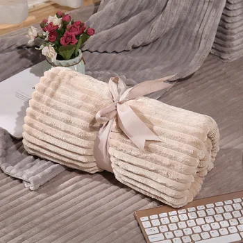 

Solid Color Flannel Blanket Super Warm Soft Blankets Throw On Bedspread Travel Conditioning Air Textile Blanket Sofa/Bed/ Home