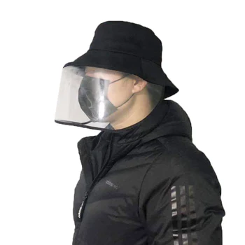 

Protective Transparent Mask Protection Cap Anti-fog virus Saliva Face Masks Windproof Fisherman Hat
