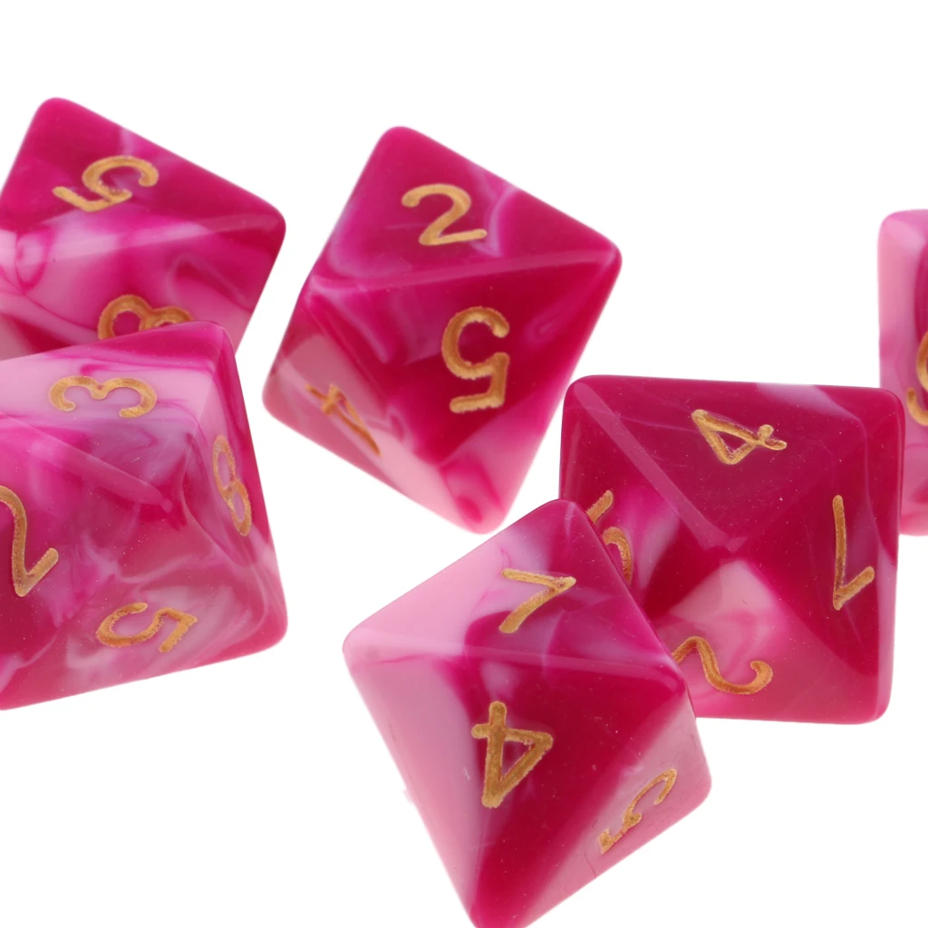 10 Pieces Polyhedral Dice Set Multi-sided Dice D8 for TRPG D& Dragons Game 8-sided Dice Set 