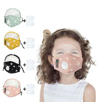 

Children Face Cover With 2 Filters Eye Shield Boys Girls Reusable Face Protection Breathing Design