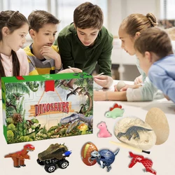 Calendario de cuenta atrás de Adviento de Navidad para niños, 24 piezas, caja ciega seis en uno, dinosaurio, juguete DIY, regalo creativo