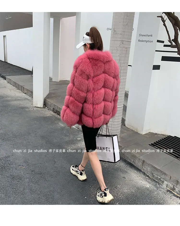 CP356 Red CP зимняя шуба из искусственного лисьего меха женская модная длинная пушистая Меховая куртка женское элегантное пальто с отложным воротником CP356 - Цвет: CP356 Red