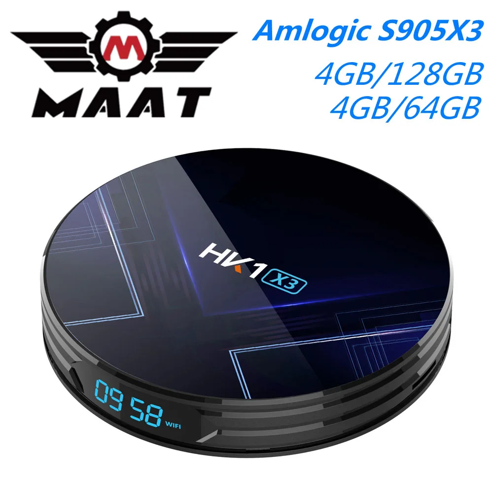 MAAT 4 Гб 128 ГБ Amlogic S905X3 Смарт Android 9,0 ТВ приставка HK1 X3 четырехъядерный 8K 5G Wifi Youtube H.265 USB3.0 BT4.0 телеприставка HK1X3