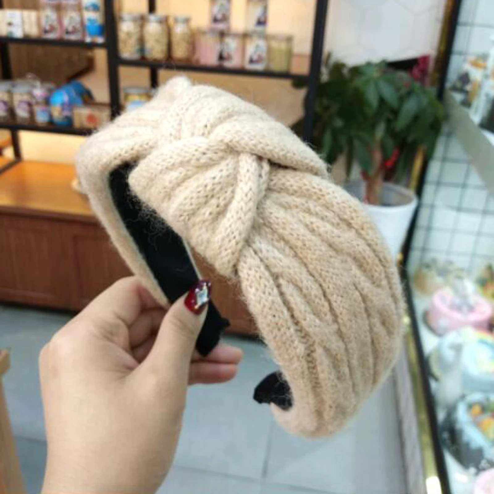 beige hairband
