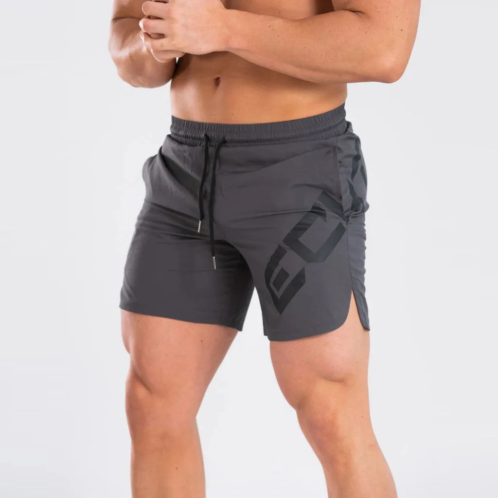 Mens Shorts  Men Casual Beach Shorts Bodybuilding Fitness Short Sweat Quick Dry Big Letter Print - 2