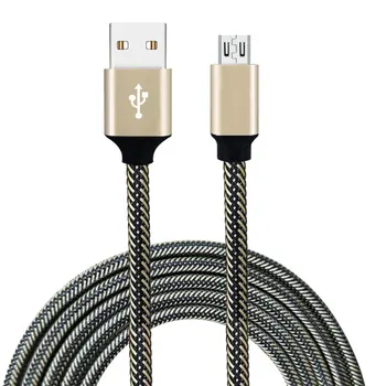 

3A Nylon Braided Fast Charge Rope Micro USB Data Sync Charger Charging Cable for Phone Standard Smart Devices OCDAY
