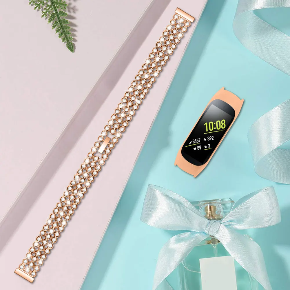 Высококачественный браслет на запястье со стразами для samsung Galaxy fit-e SM-R375 ремешок для часов роскошный браслет из нержавеющей стали