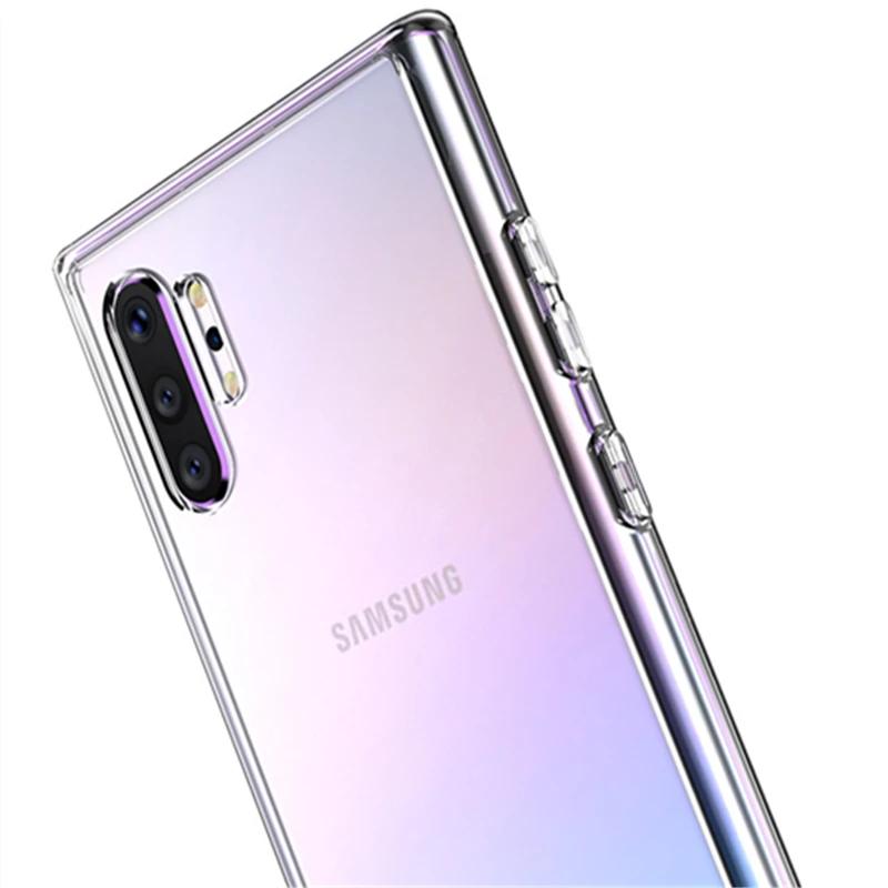 Прозрачный жесткий акриловый чехол на заднюю панель для samsung Galaxy Note 10+ 8 9 Note10 Plus S9 S10 S8, мягкий чехол с кристаллами