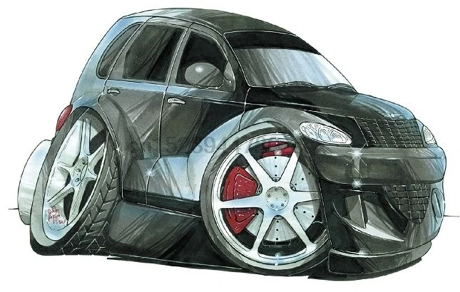 

Chrysler PT Cruiser Printed Koolart Cartoon T Shirt 1201More Colors Available