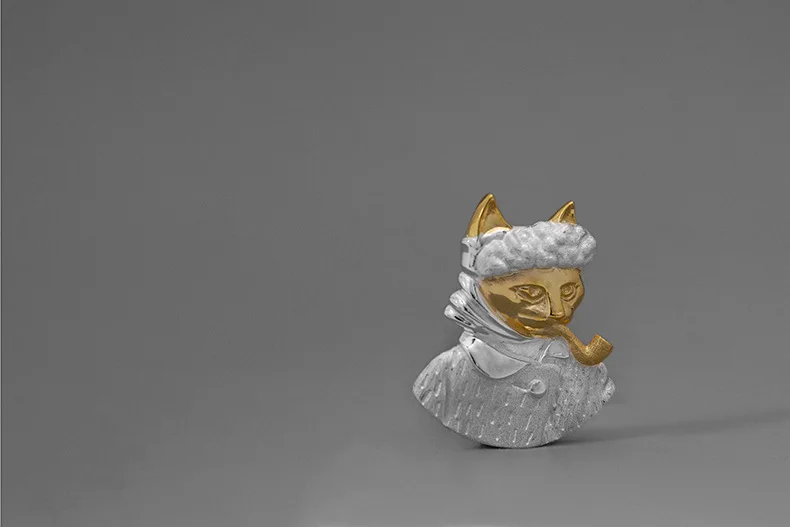 INATURE Ван Гог отвечает кошка 925 пробы Серебряная Винтажная брошь булавки для женщин ювелирные аксессуары