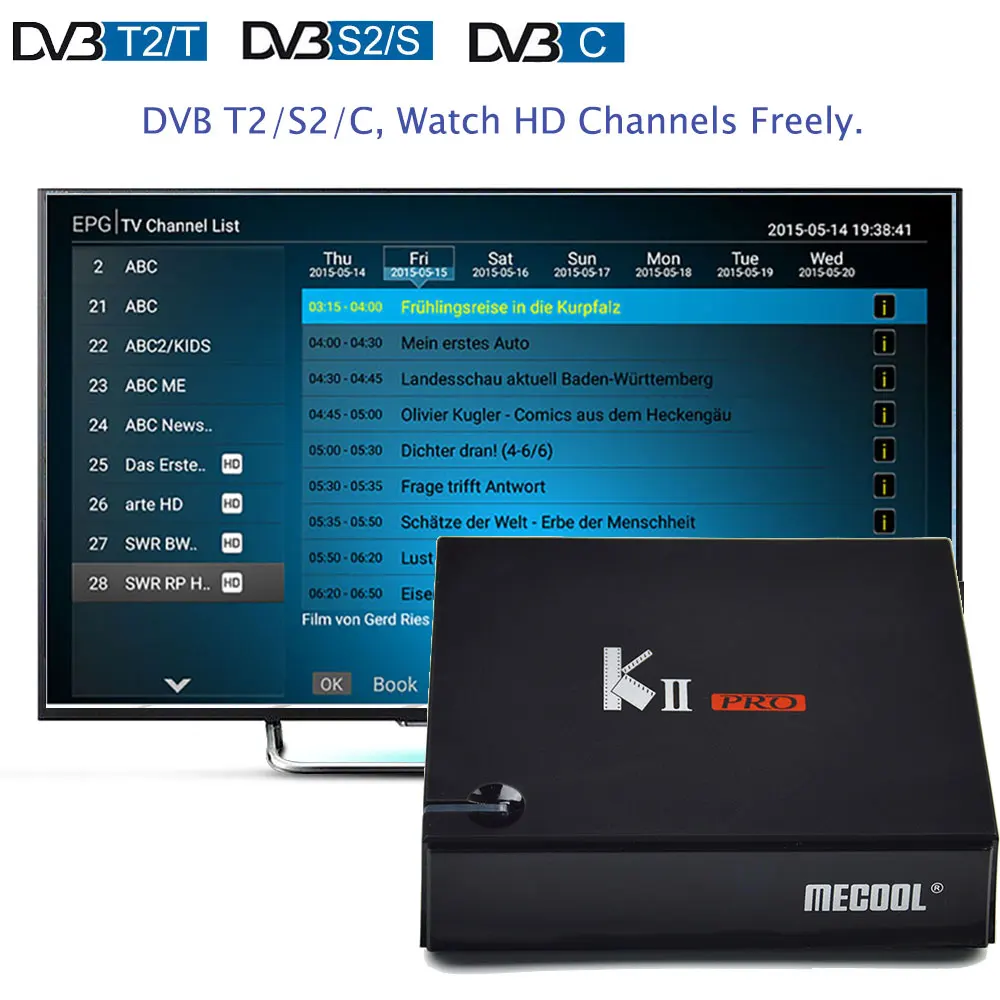  KII PRO Decoder DVB-S2 DVB-T2 Android 7.1 Smart TV Box S905d Quad Core 2GB 16GB K2 pro 4K Media pla - 32980664020