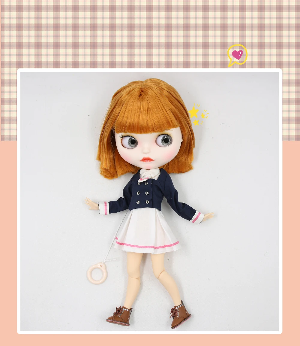 Lily - Cao cấp Custom Neo Blythe Búp bê với mái tóc gừng, làn da trắng & khuôn mặt dễ thương mờ 1