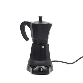 

EU Plug Aluminum Electric Coffee Maker Cafe Moka Pots With Handle Filter 6cups/300ml Electric Coffee Moka Pot 2020 Hihg Quality