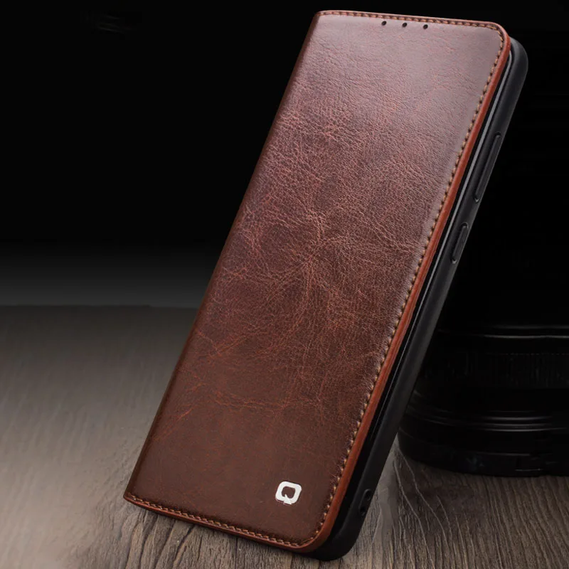 QIALINO Genuine Leather Bag Phone Case for Samsung S23+ plus 5G Fashion Luxury Flip Cover for Samsung S23 Ultra