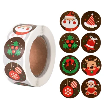 

500pcs Merry Christmas Stickers Christmas Tree Elk Candy Bag Sealing Sticker Christmas Gifts Box Labels Decoration New Year 2021