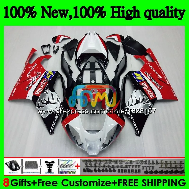 RSV1000R для Aprilia RSV1000 R Mille 03 04 05 красный серебристый 06 55BS. 9 RSV1000RR РСВ 1000 R RR 1000R 2003 2004 2005 2006 обтекатель
