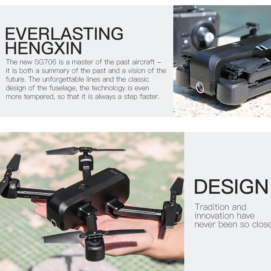Дрон SG706 с двойной камерой 4K HD 5G Wifi FPV Дрон Радиоуправляемый квадрокоптер удерживающий высоту следущий за мной Радиоуправляемый вертолет Дроны с камерой HD