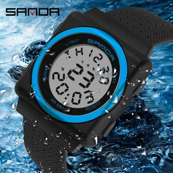 

SANDA Sports Outdoor Electronic Watch LED Digital Alarm Timing Clock Waterproof Multifunction Military Watches Relogio Masculino