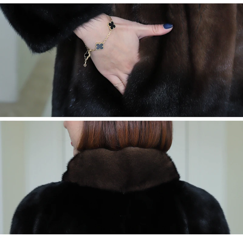 Mink fur Real fur coats winter womens clothing loose Plus size high-quality fur jacket thick warm luxury fur Overcoat