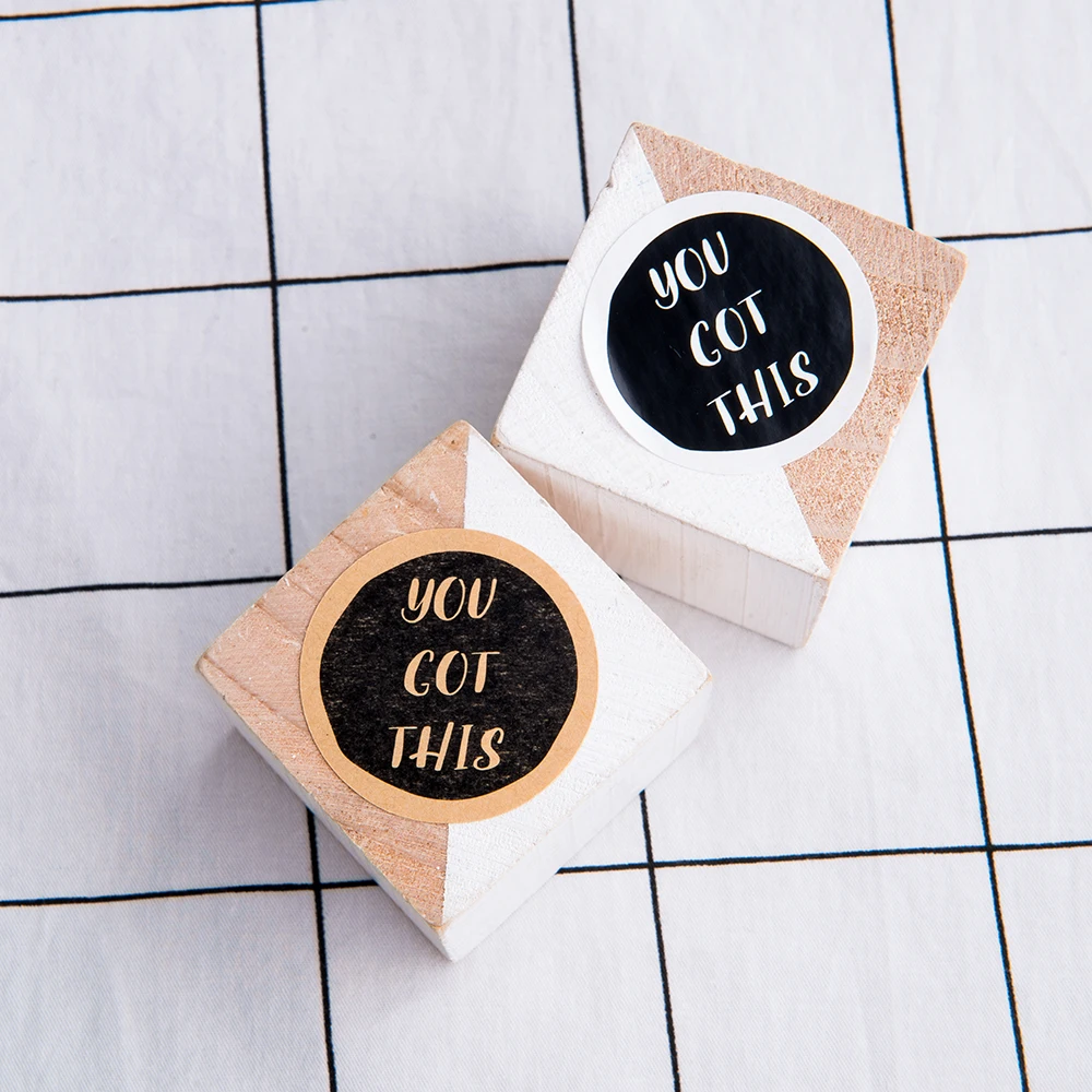 24BGJ-40mm Kraft paper / matte custom stickers customer gift stickers, fashion labels, label, Prompt slogan sticker