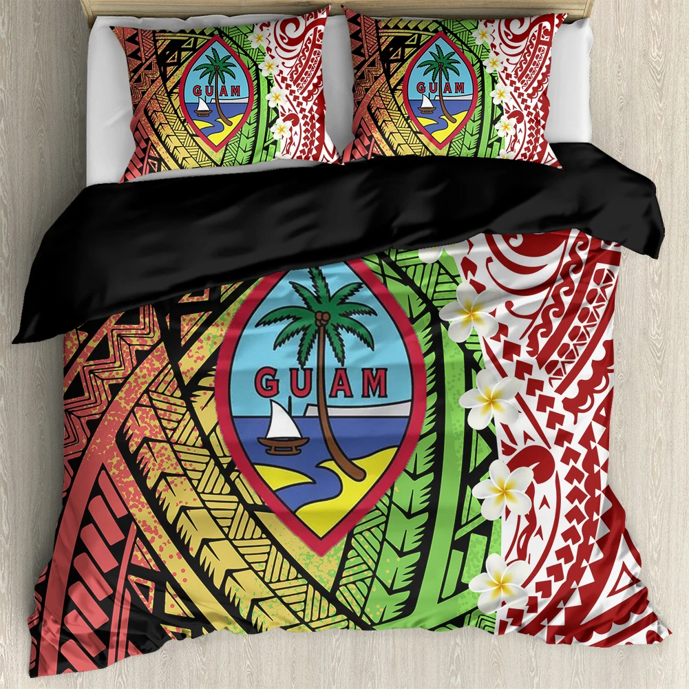 

Colorful Guam Polynesian Plumeria Design Duvet Cover Comfort Bedding Set Premium Quilt Cover & Pillowcase Home Decoration
