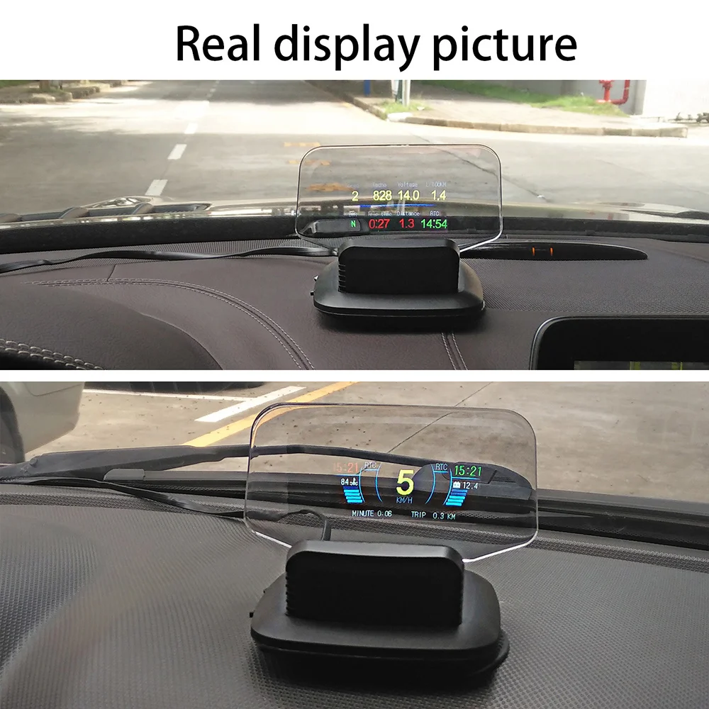 Автомобильная HUD автомобильная система отображения gps двойной режим HD OBDⅡ Предупреждение о превышении скорости аварийной неисправности
