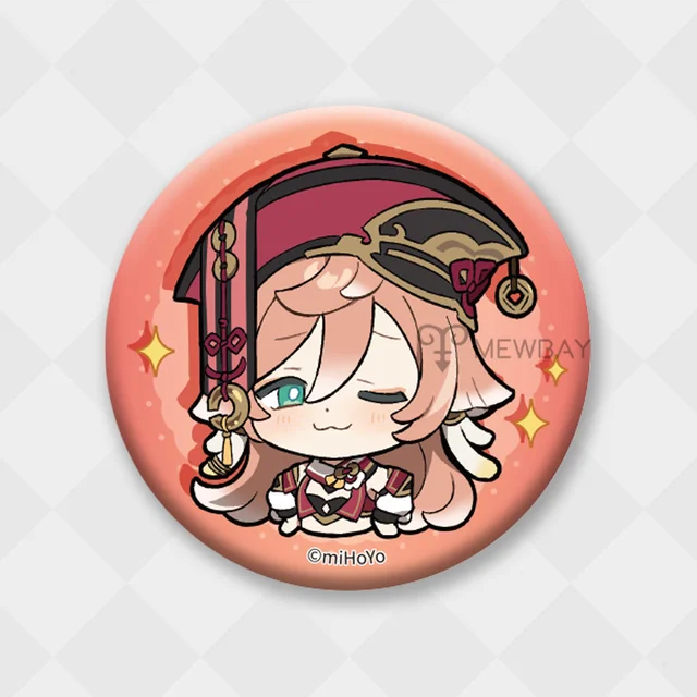 Genshin Impact Badge Chibi Brooch Kazuha Yoimiya Ayaka Xiao Zhongli Hutao Tartaglia Yanfei Ganyu Venti Albedo Pin Decor Gifts Yanfei